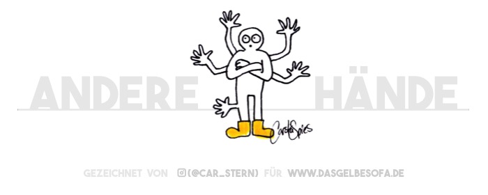 Eine Figur mit vielen Händen. Anderen Händen.